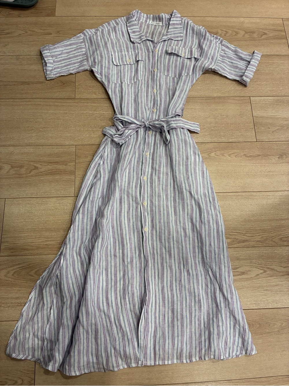 CP Shades x Free People Women’s Jasmine Linen Maxi Shirt Dress Size XS - Picture 2 of 10
